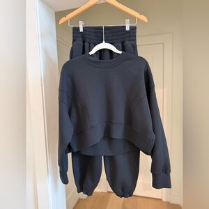 A&F YPB Sweat Set - Size Small Top & Size Small Short Bottom - Black